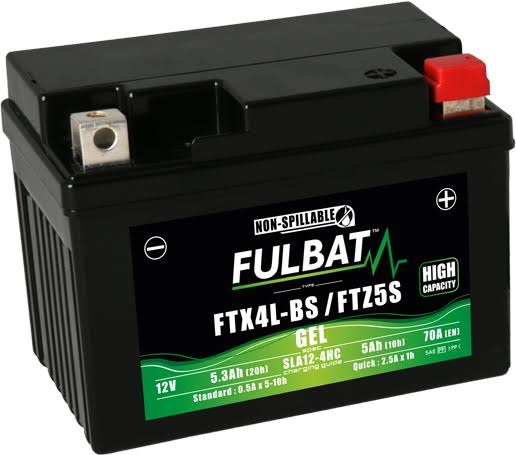 BAT FUL GEL MOTO FTX4L-BS 5AH FTZ5S (HAUTE CAPACITÉ)